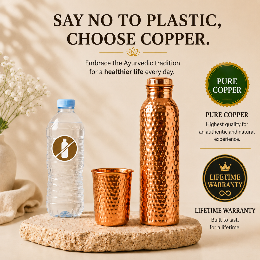 TAMORA™ · Copper Water Bottle · Naturally Purified Water