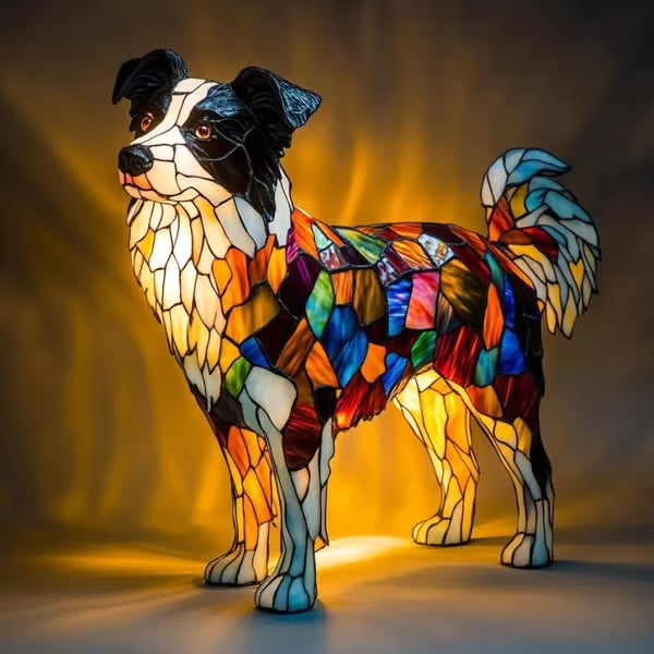 Glow Border Collie Lamp