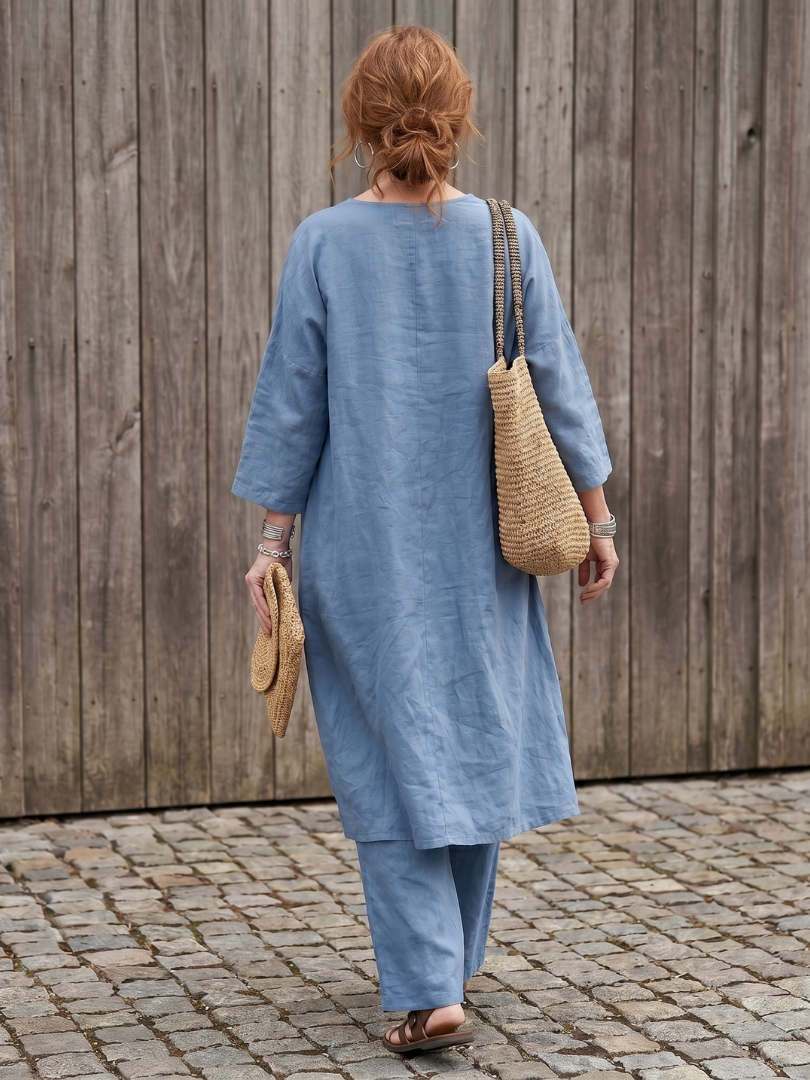 Onyx - Loose Tunic Top and Wide Pants Set