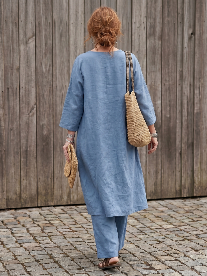 Onyx - Loose Tunic Top and Wide Pants Set