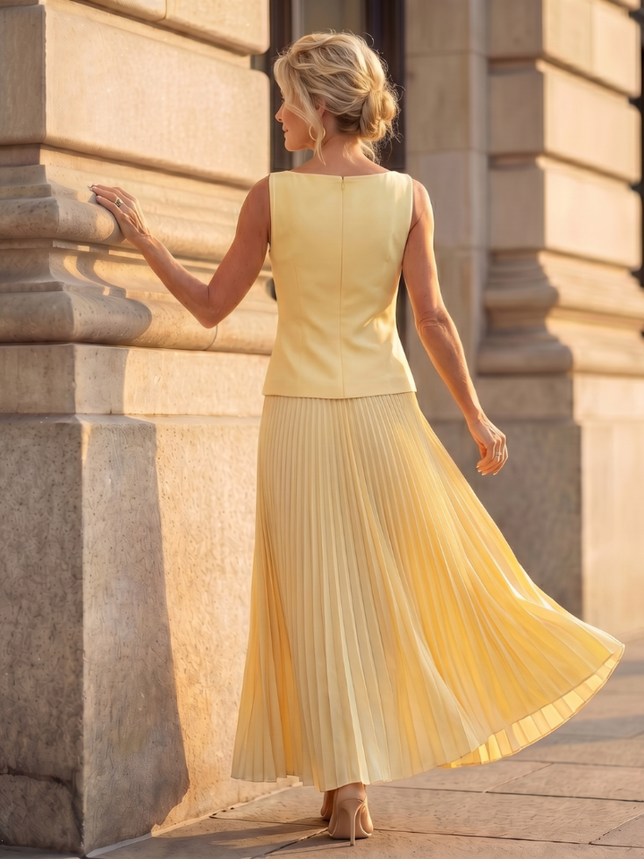 Rhodes - Structured Bodice with Pleated Skirt Set