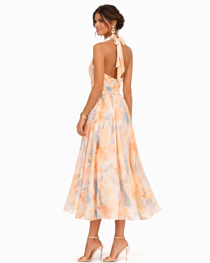 Aurora - Halter Neck Maxi Dress