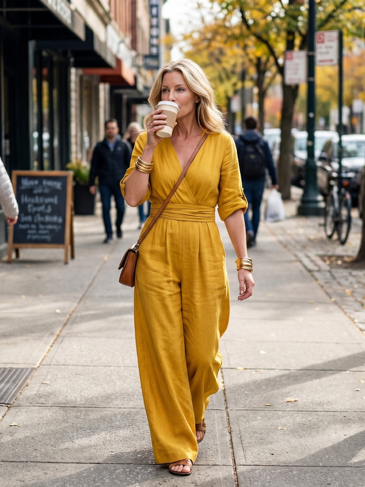 Wanda - Cross Front Wide Leg Jumpsuit