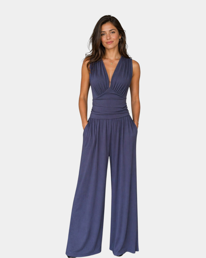 Sultana - Chic sleeveless jumpsuit with wide legs