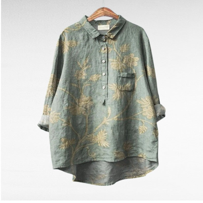 Séraphine - Artistic Floral Blouse
