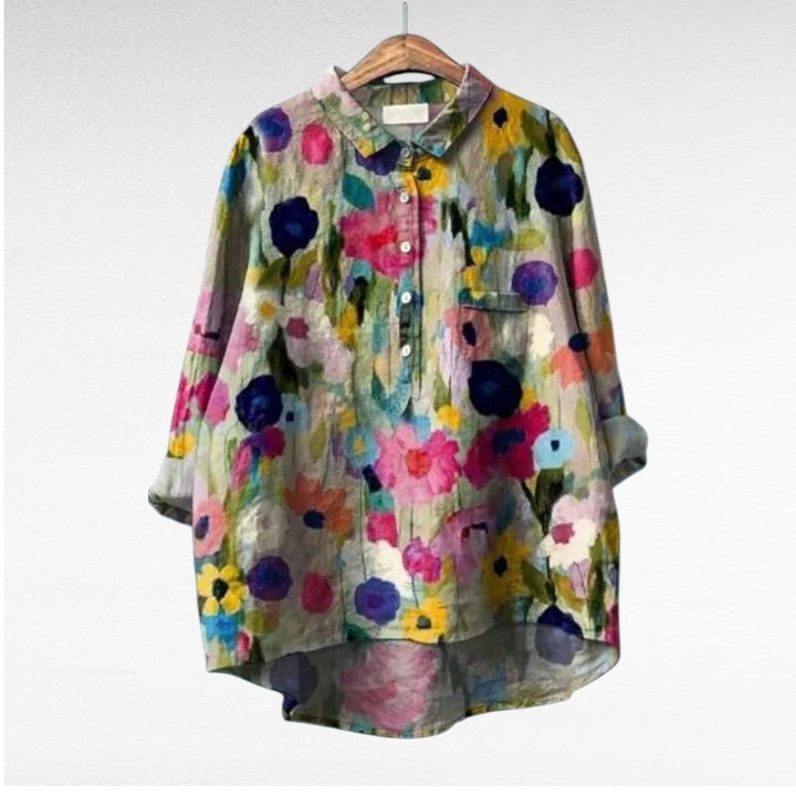 Séraphine - Artistic Floral Blouse