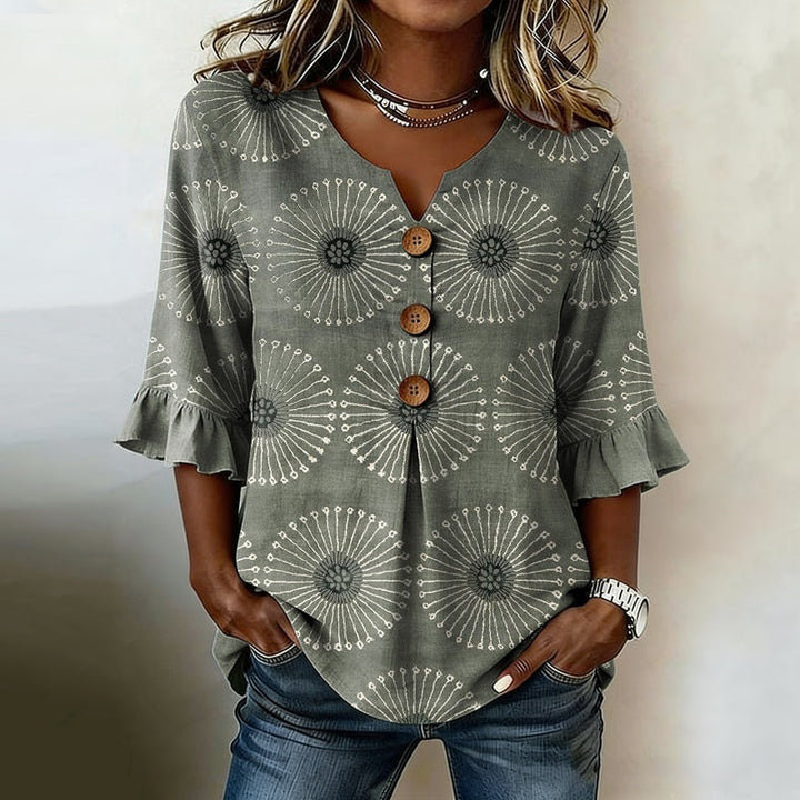 Sylvie - Vintage casual blouse with print