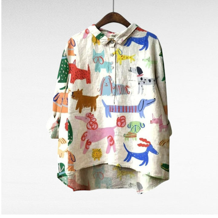 Ondine - Playful Animal Print Blouse