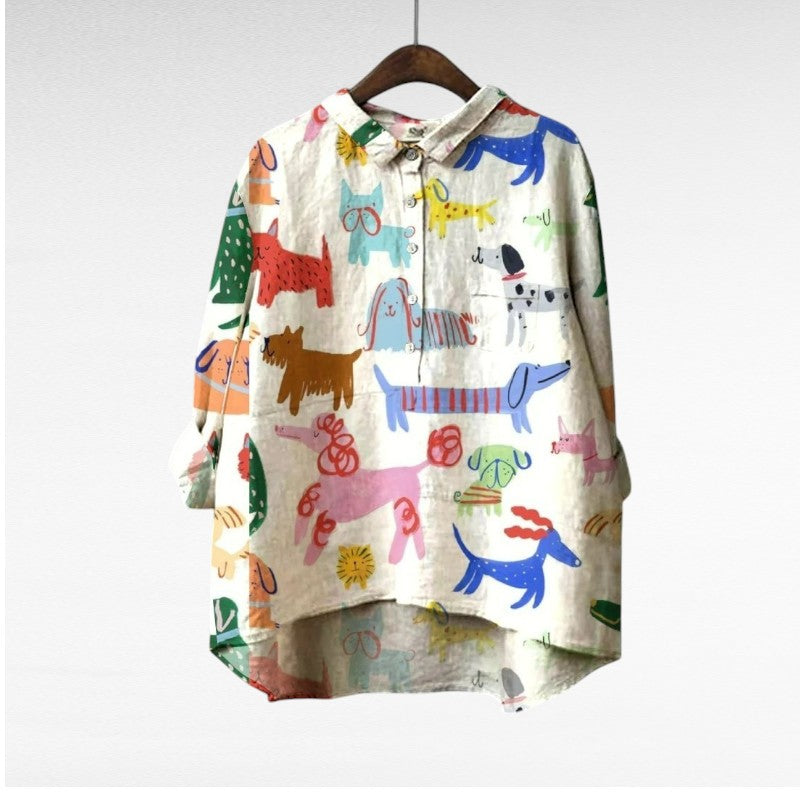 Lison - Fun Animal Print Blouse