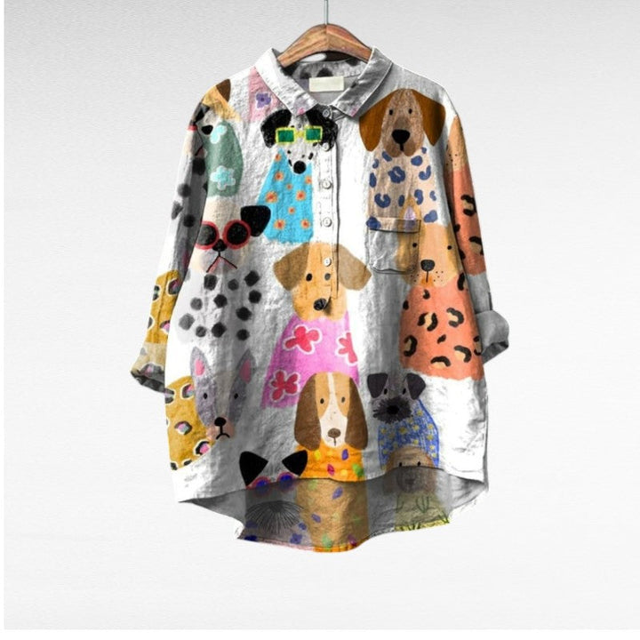 Ondine - Playful Animal Print Blouse