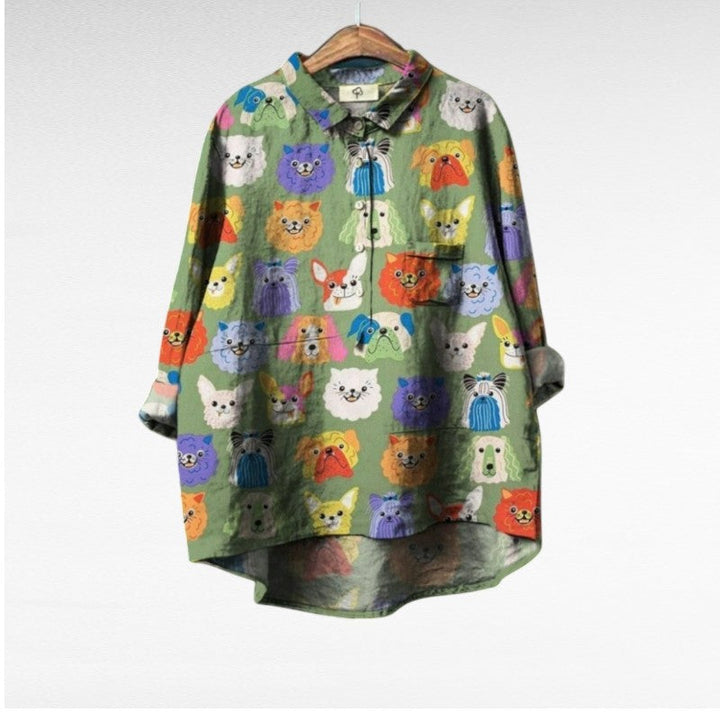 Ondine - Playful Animal Print Blouse