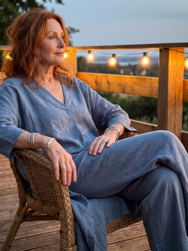 Onyx - Loose Tunic Top and Wide Pants Set