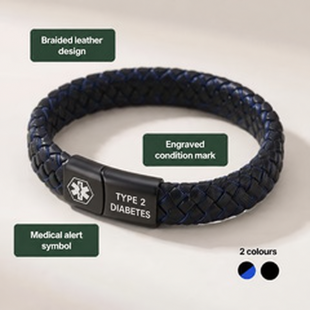Men’s Diabetes Medical Alert Bracelet