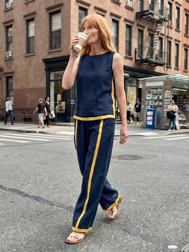 Inara - Sleeveless Top with Wide Pants Set