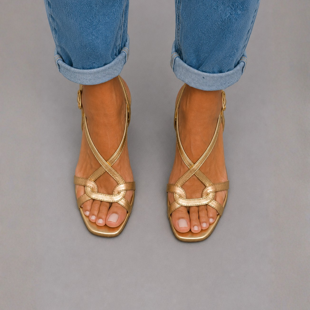 Soleil - Golden Sandals, Summer Charm