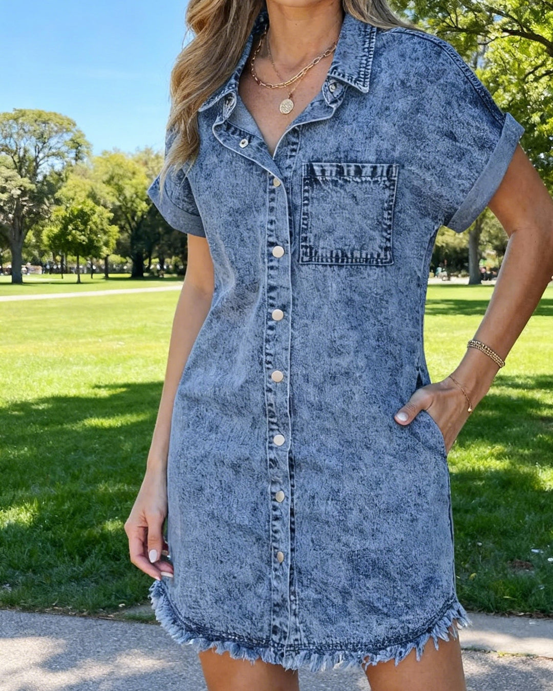Kaelia - Denim Shirt Dress