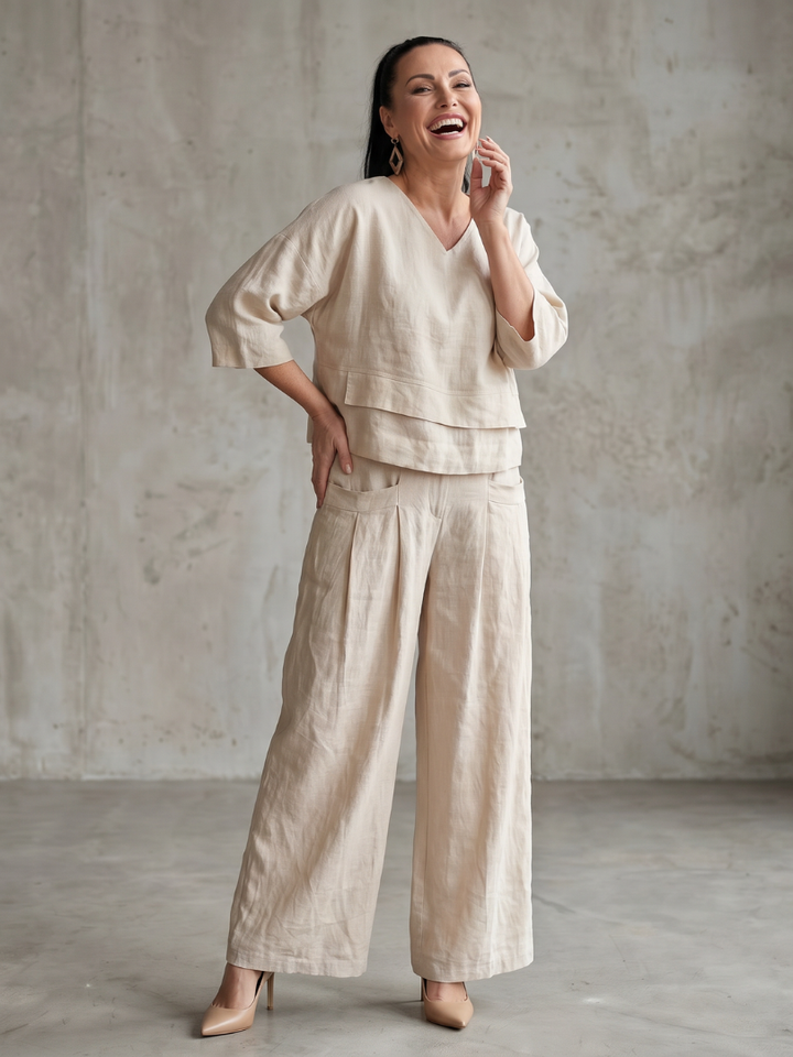 River - Layered Top with Wide Leg Set
