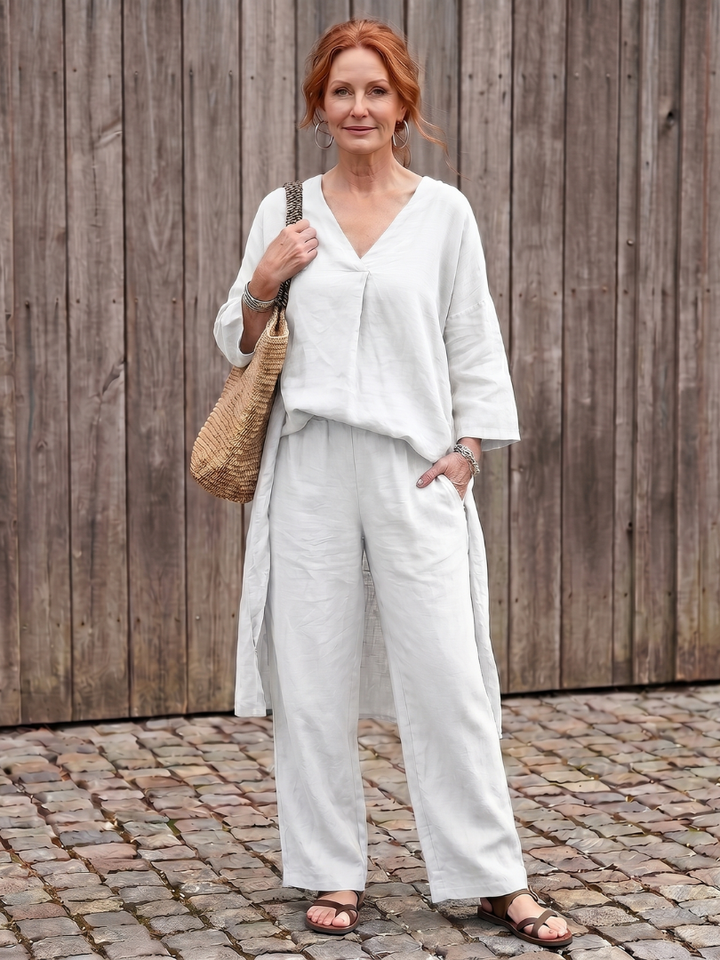 Onyx - Loose Tunic Top and Wide Pants Set