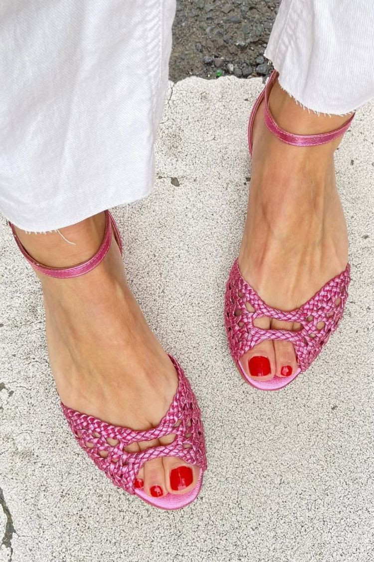 Isadora - Woven Golden Sandals
