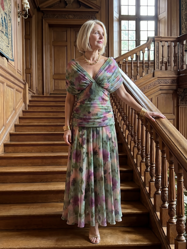 Calen - Off Shoulder Flow Midi Dress