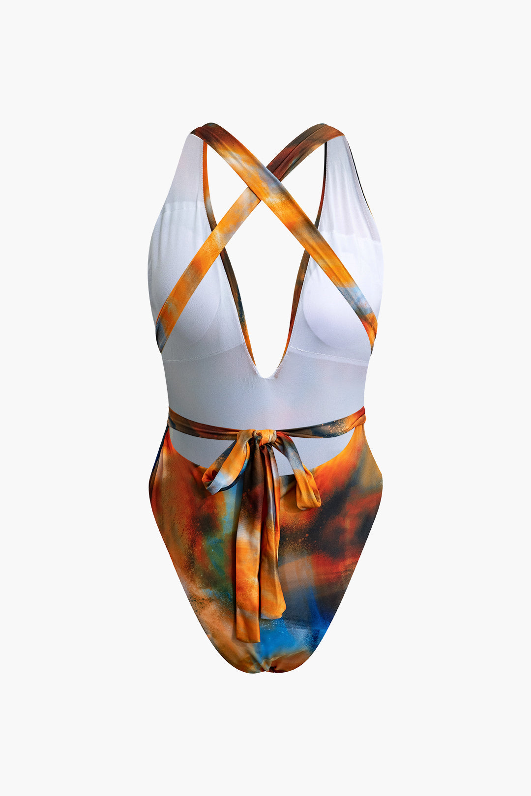 Siena - Crossed Swimwear Set and Watercolor Pareo