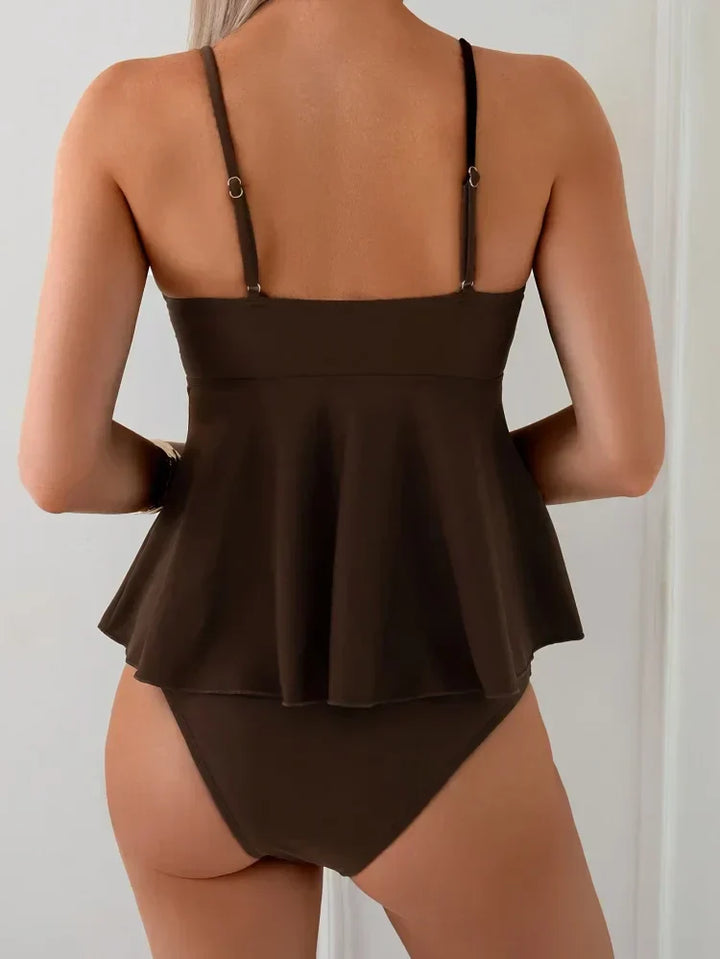 Coco - Peplum Tankini Set that Covers the Stomach