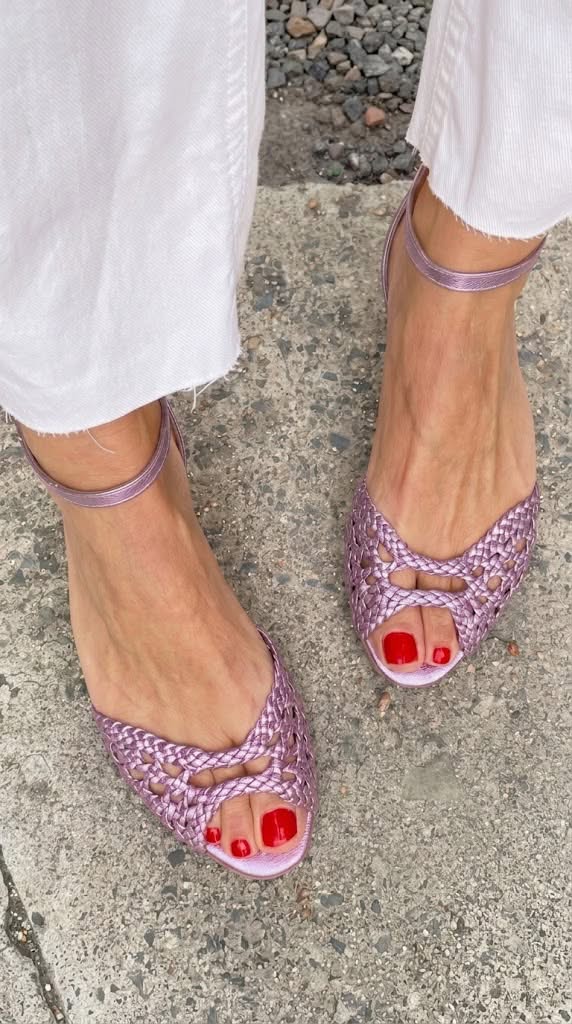 Isadora - Woven Golden Sandals