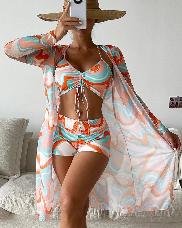 Luna 3-piece bikini set with print