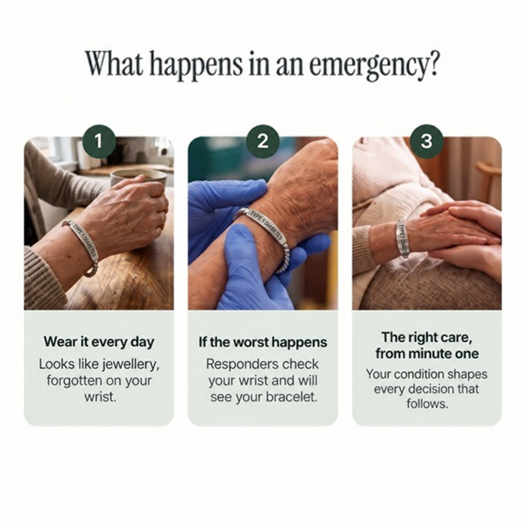 Women’s Slim Diabetes Medical Alert Bracelet