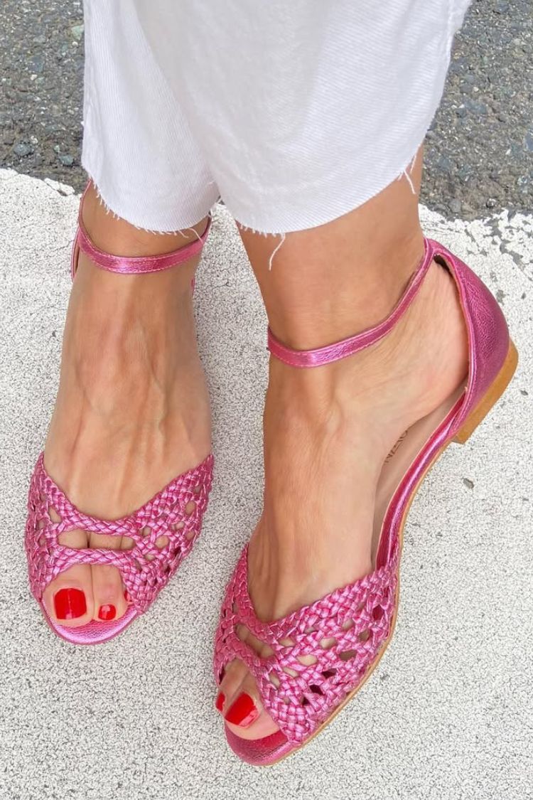 Isadora - Woven Golden Sandals