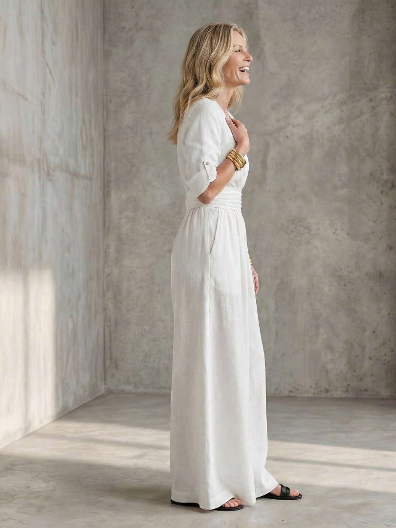 Wanda - Cross Front Wide Leg Jumpsuit