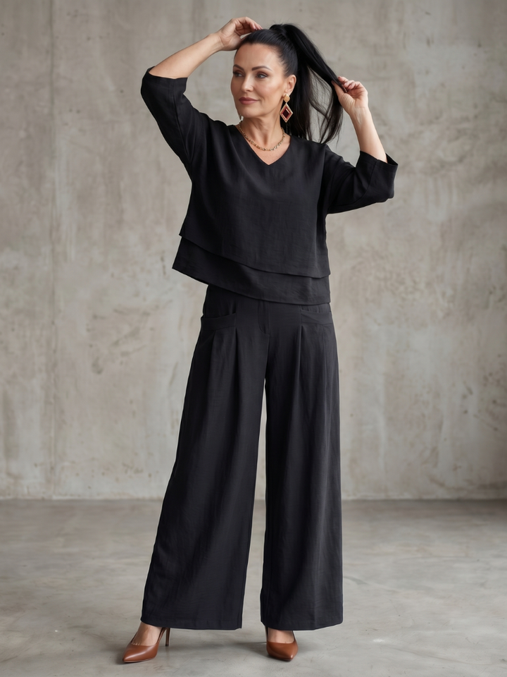 River - Layered Top with Wide Leg Set