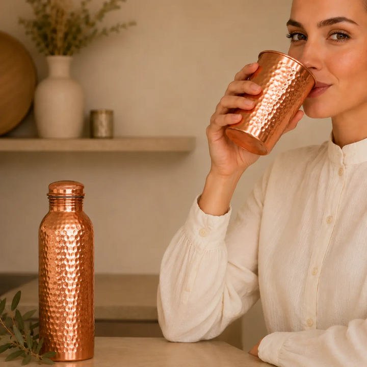 Copper Water Bottle · Naturally Purified Water