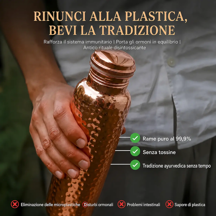 Copper Water Bottle · Naturally Purified Water