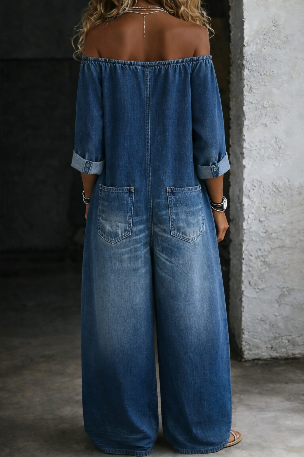 Elena - Off Shoulder Long Sleeve Jumpsuit