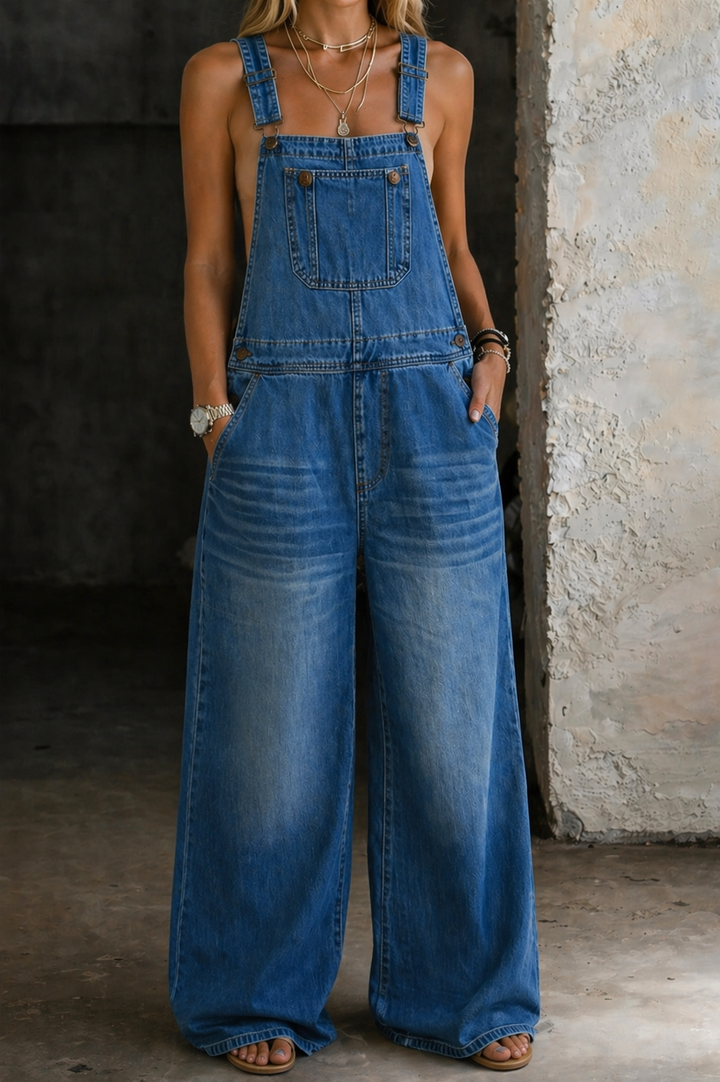 Harper - Denim Jumpsuit with Elastic Waist