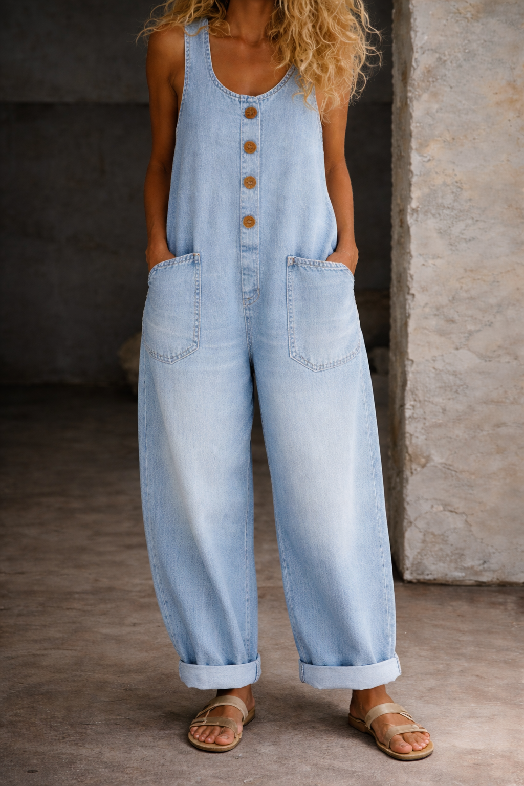 Sadie - Vintage Washed Denim Overalls
