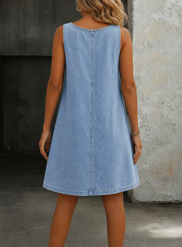 Lisa - Casual Denim Overall Dress