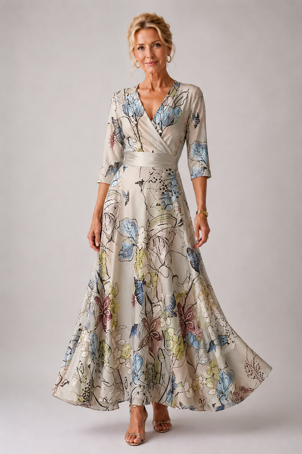 Sabina - Elegant Dress with Floral Print