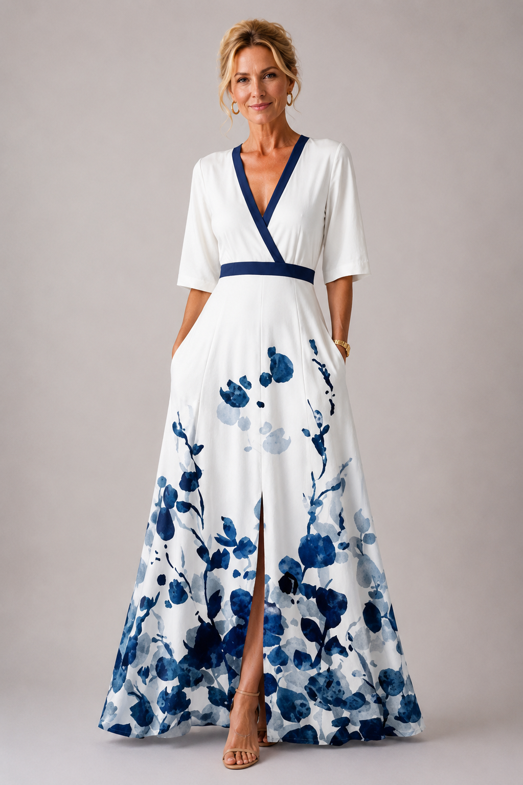 Sabina - Elegant Dress with Floral Print