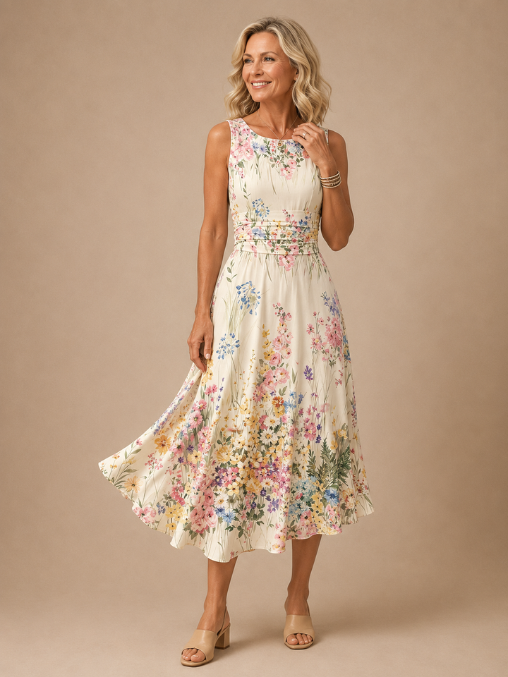 Paige - Sleeveless Floral Midi Dress
