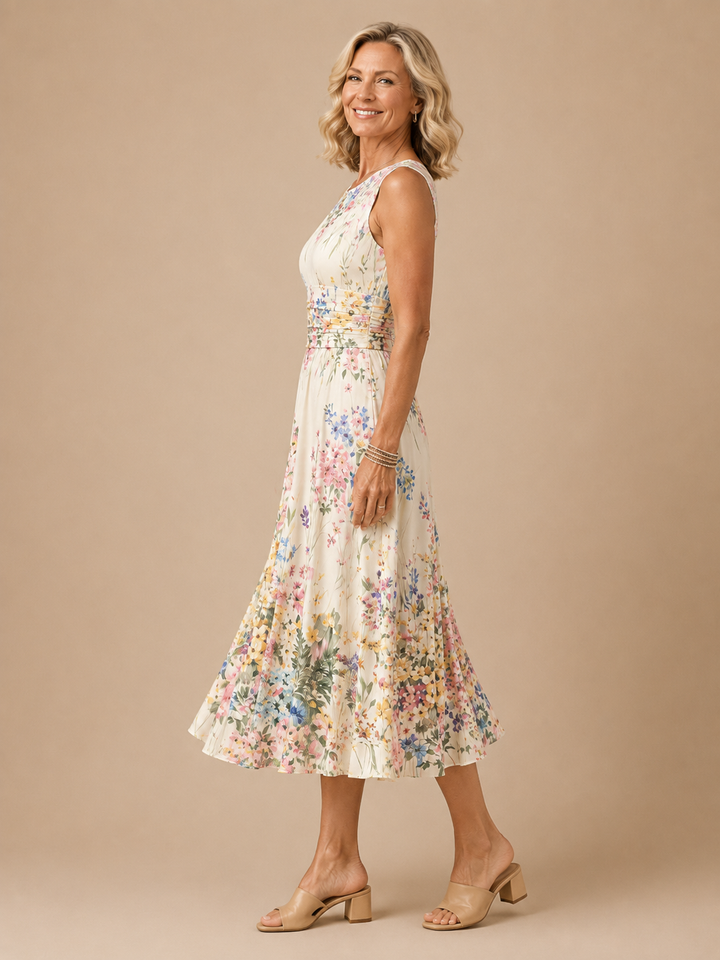Paige - Sleeveless Floral Midi Dress