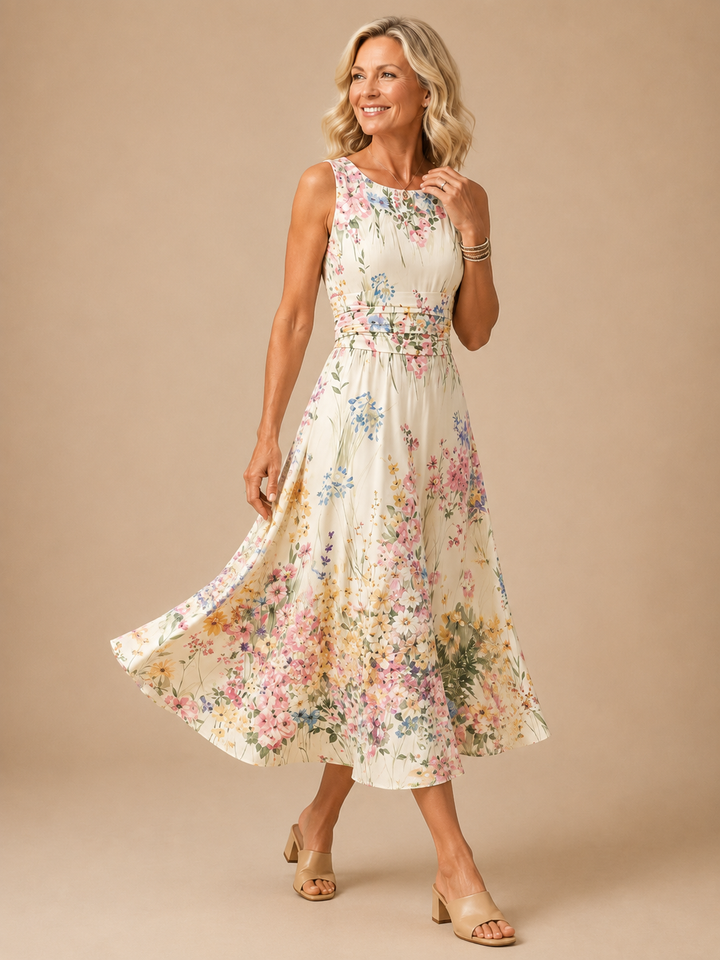 Paige - Sleeveless Floral Midi Dress