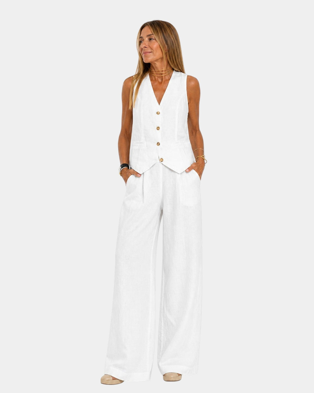 Assia - Sleeveless Vest and Pants Set