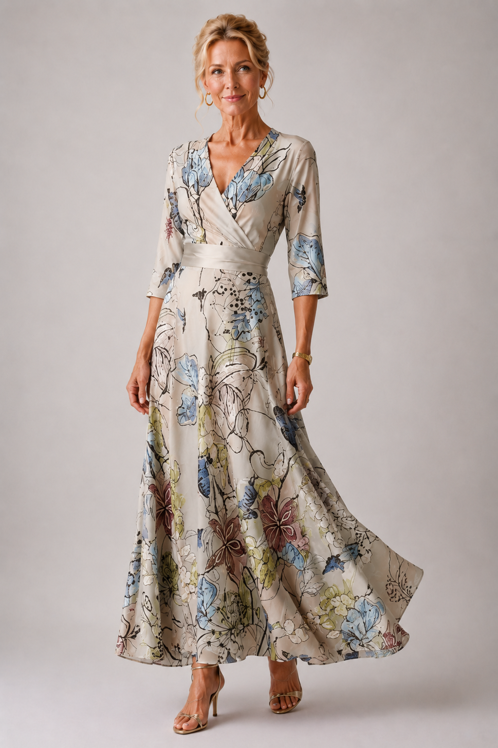 Sabina - Elegant Dress with Floral Print