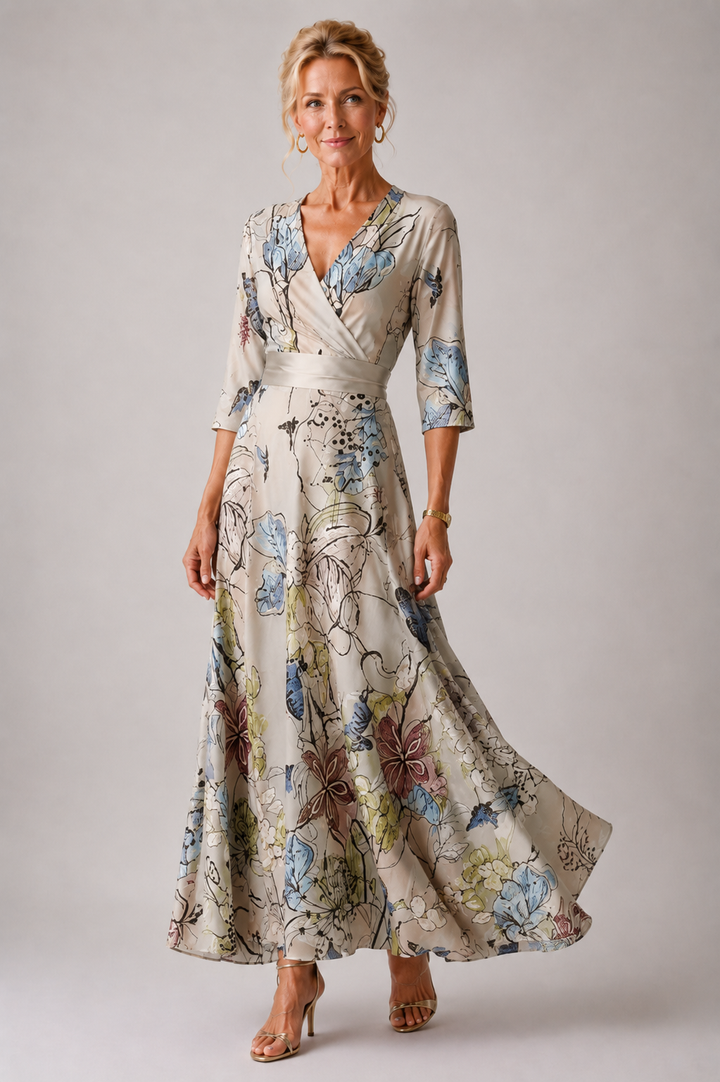 Sabina - Elegant Dress with Floral Print