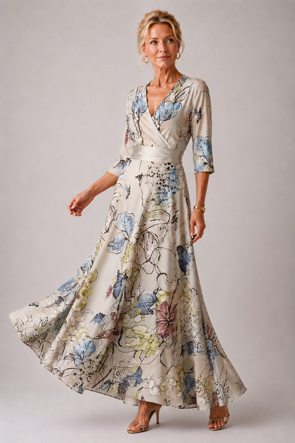 Sabina - Elegant Dress with Floral Print