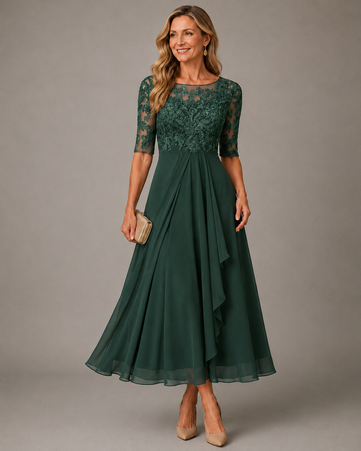 Romina - Slimming Lace Midi Dress