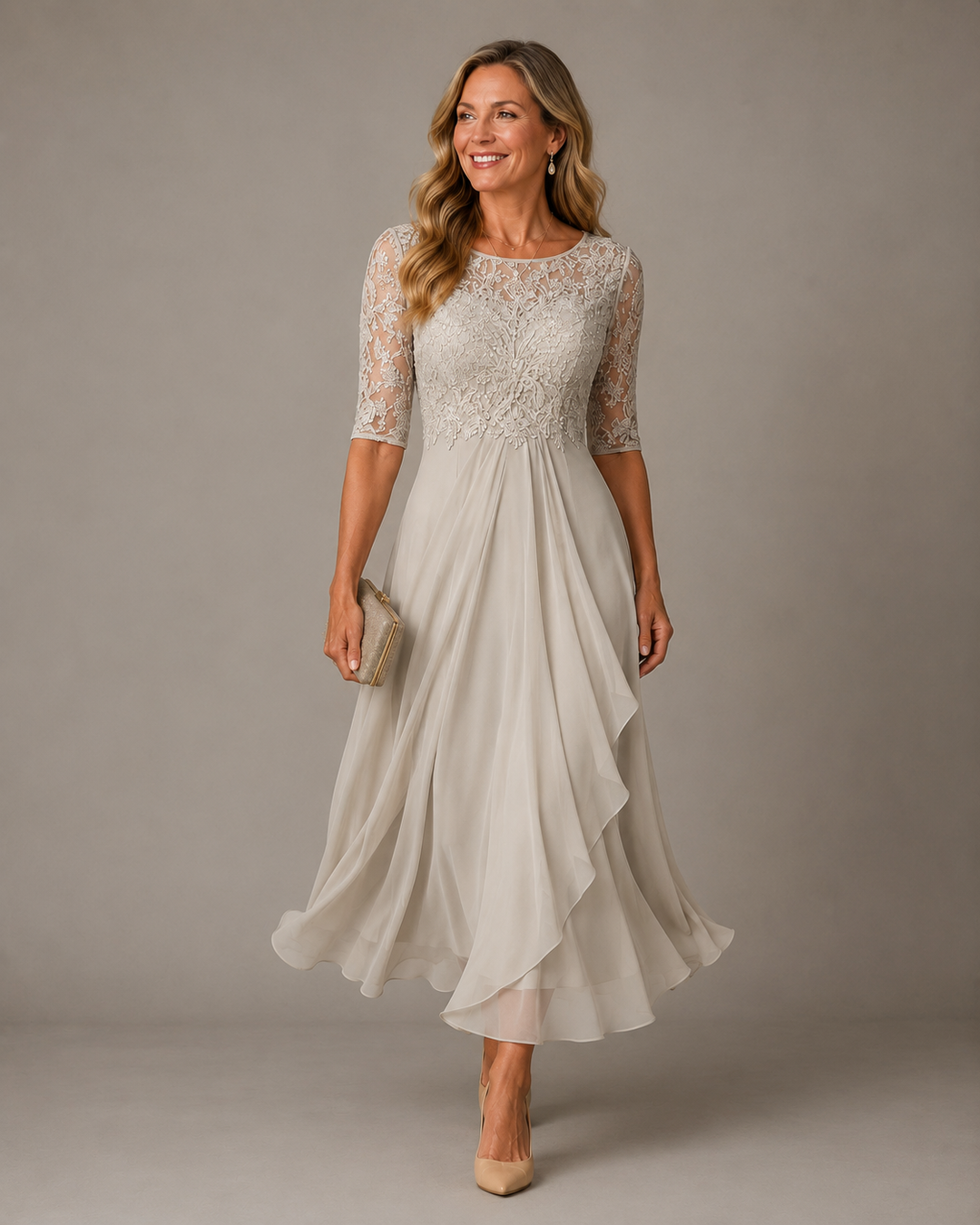 Romina - Slimming Lace Midi Dress
