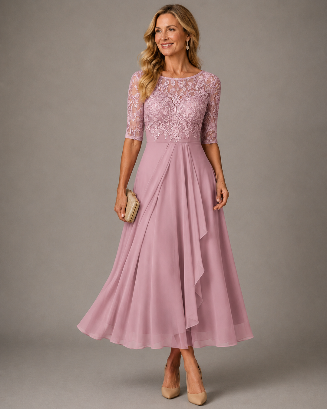 Romina - Slimming Lace Midi Dress